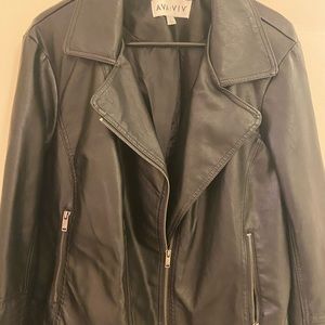 PLUS Black Faux Leather Moto Jacket